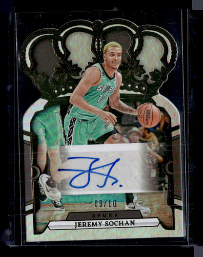 2023-24 Panini Crown Royale #CA-SOC Jeremy Sochan Crown Autographs Gold #/10