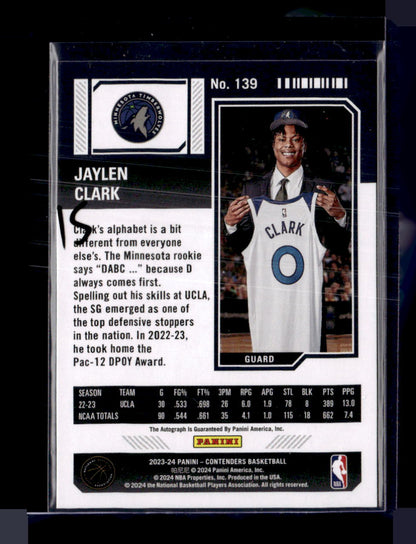 2023-24 Panini Contenders #139 Jaylen Clark
