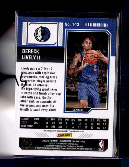 2023-24 Panini Contenders #143 Dereck Lively II