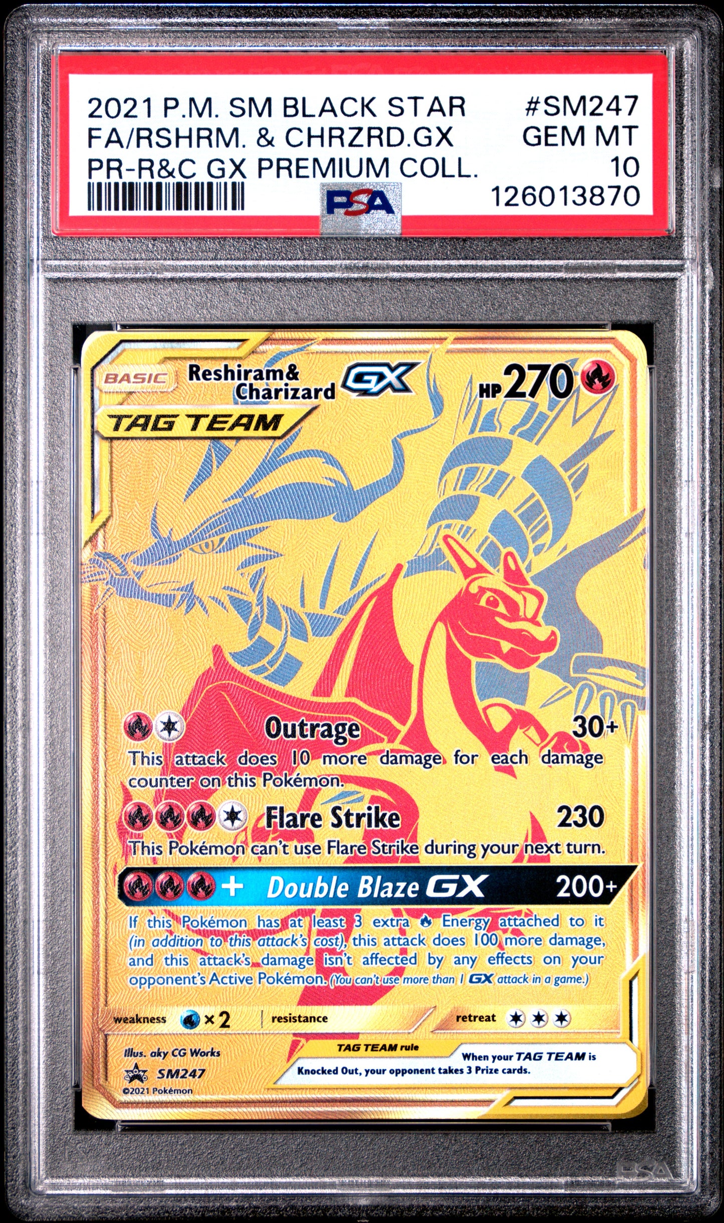 2021 Pokemon Sm Black Star Promo Fa/Rshrm. & Chrzrd.Gx #SM247 PSA 10