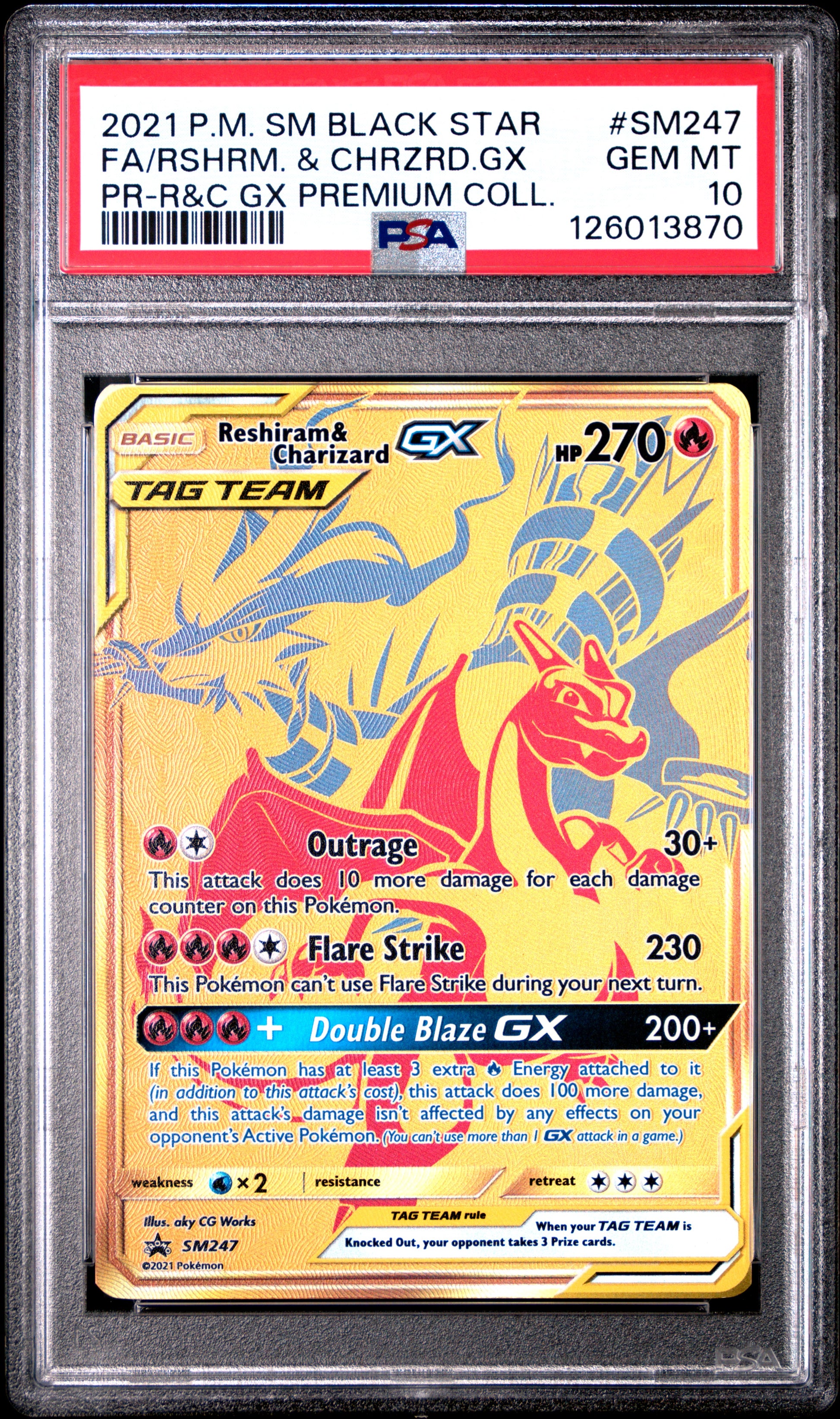 2021 Pokemon Sm Black Star Promo Fa/Rshrm. & Chrzrd.Gx #SM247 PSA 10