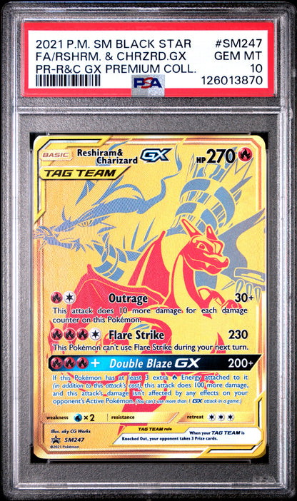 2021 Pokemon Sm Black Star Promo Fa/Rshrm. & Chrzrd.Gx #SM247 PSA 10