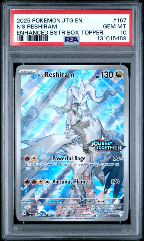 2025 Pokemon Jtg En-Journey Together N'S Reshiram #167 PSA 10