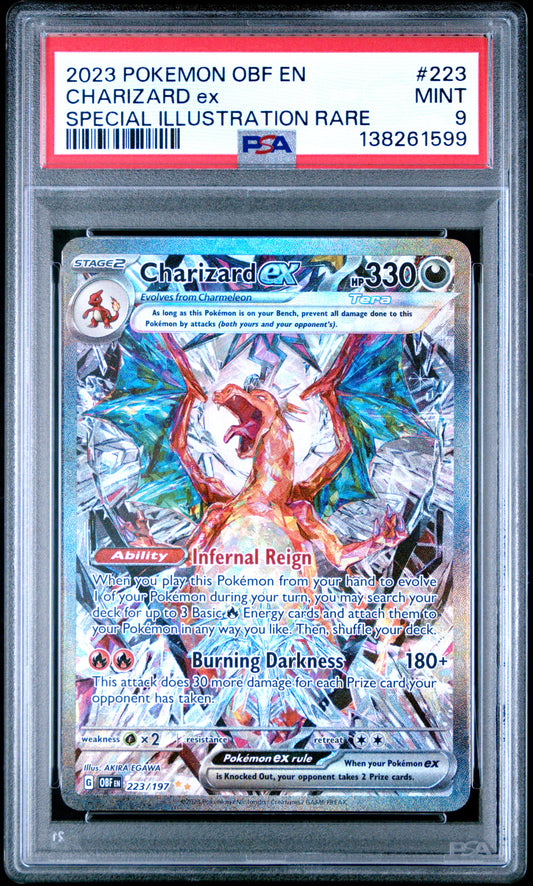 2023 Pokemon Obf En-Obsidian Flames Charizard Ex #223 PSA 9