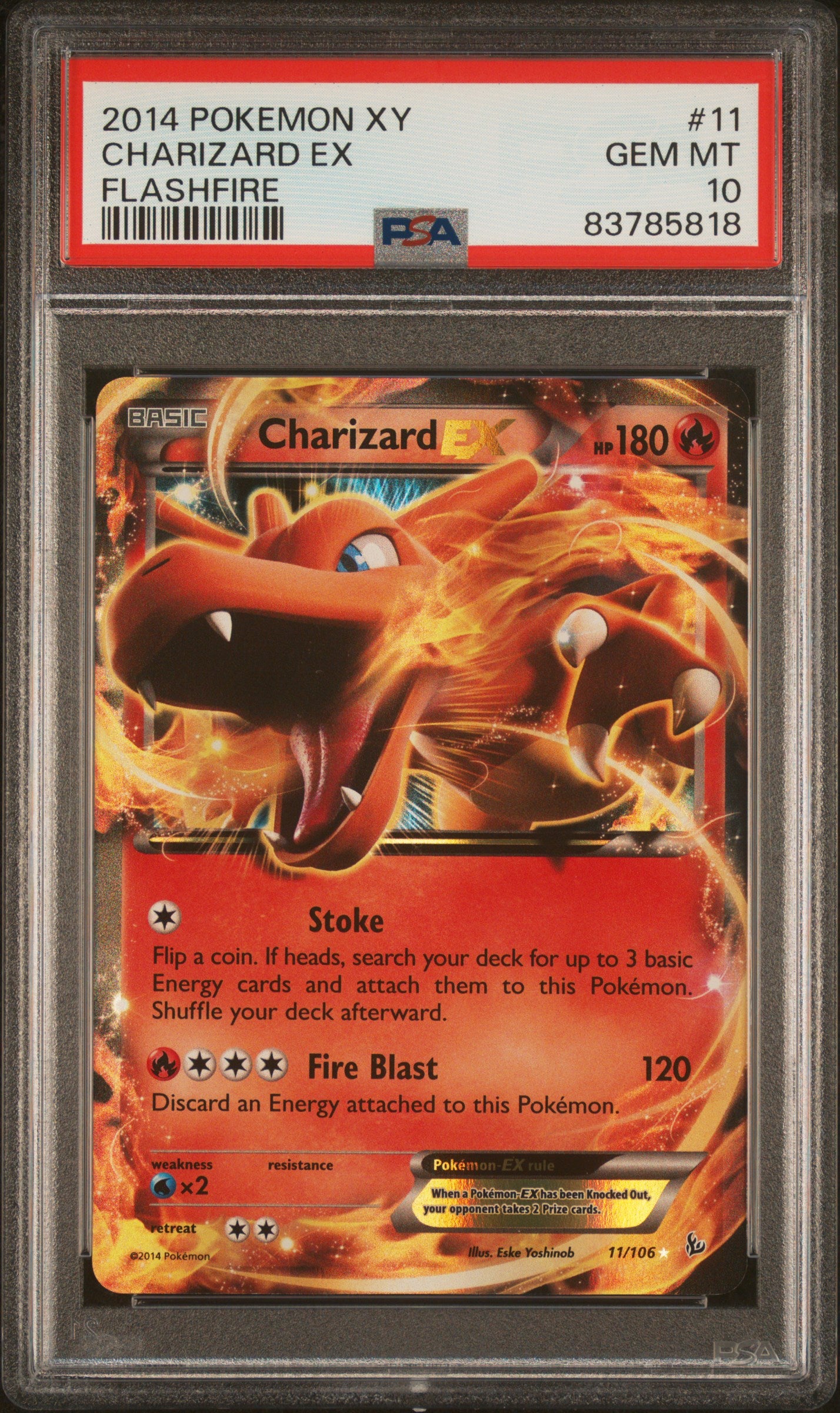 2014 Pokemon Xy Flashfire Charizard Ex #11 PSA 10