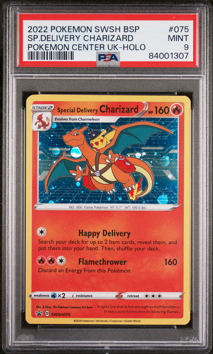 2022 Pokemon Swsh Black Star Promo Sp.Delivery Charizard #075 PSA 9