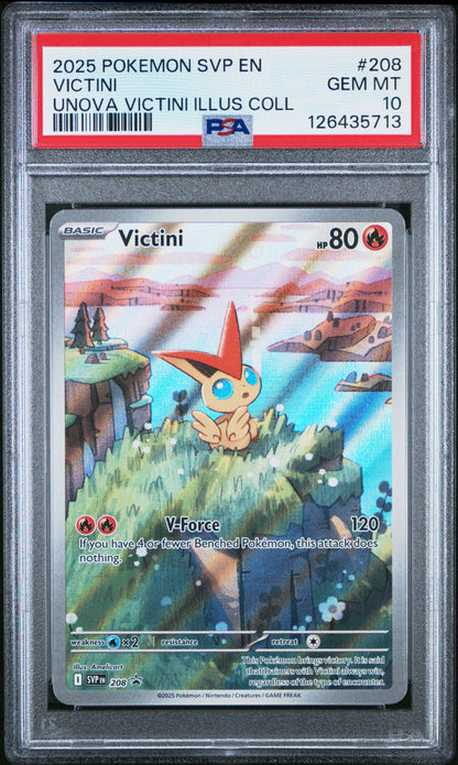 2025 Pokemon Svp En-Sv Black Star Promo Victini #208 PSA 10