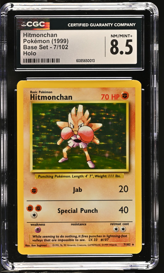 1999 Base Set #7/102 Hitmonchan CGC 8.5