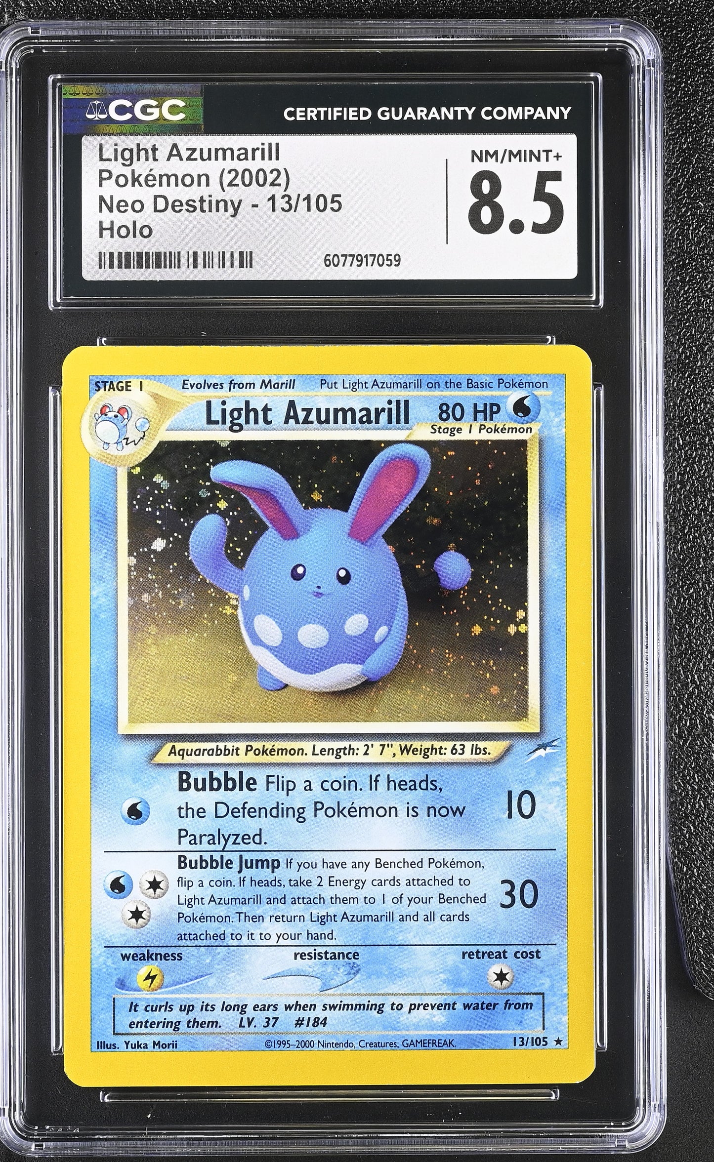 2002 Neo Destiny #13/105 Light Azumarill CGC 8.5