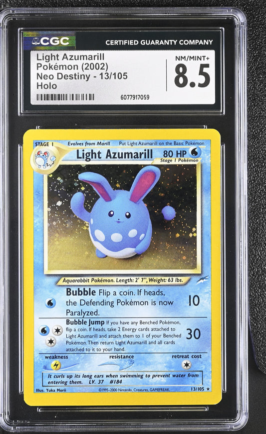 2002 Neo Destiny #13/105 Light Azumarill CGC 8.5