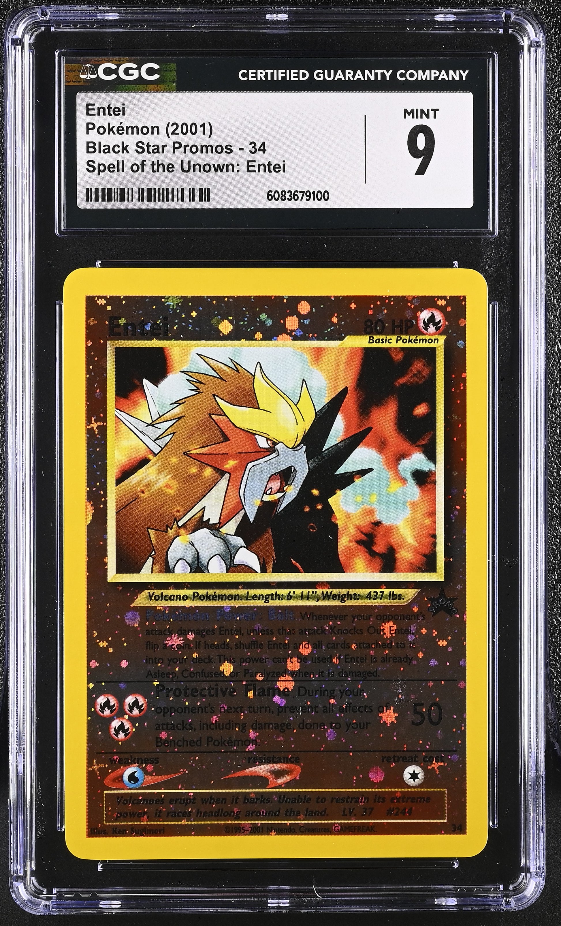 2001 Black Star Promos #34 Entei CGC 9