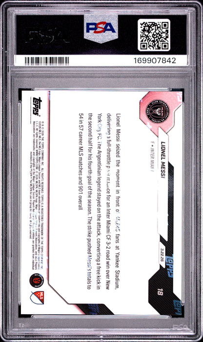 2026 TOPPS NOW MLS LIONEL MESSI #18 PSA 9