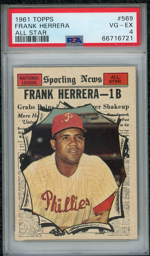 1961 Topps #569 Frank Herrera PSA 4