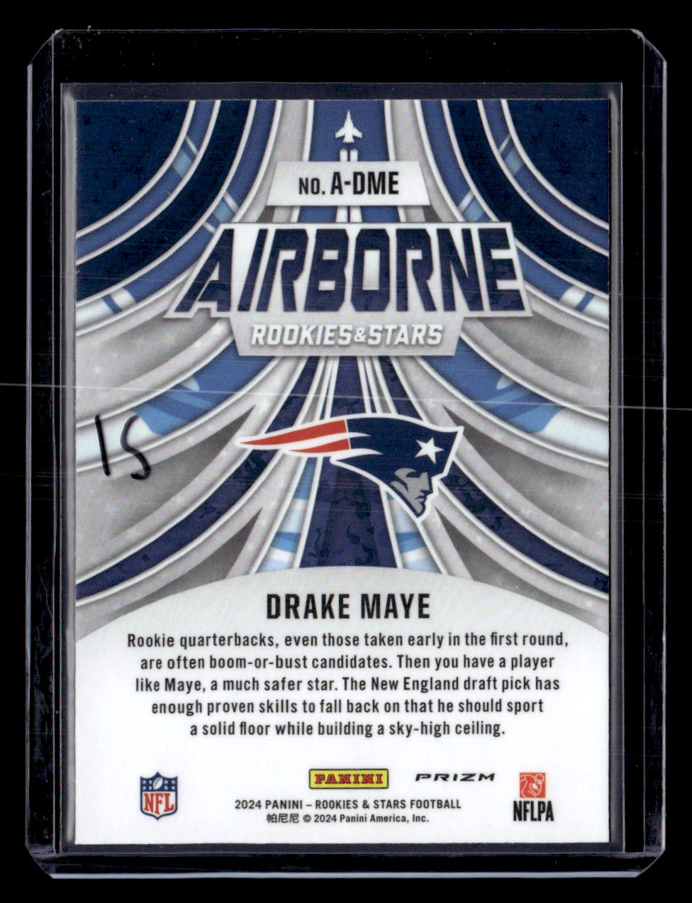 2024 Panini Rookies & Stars #A-DME Drake Maye Airborne Red Plaid