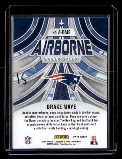 2024 Panini Rookies & Stars #A-DME Drake Maye Airborne Red Plaid
