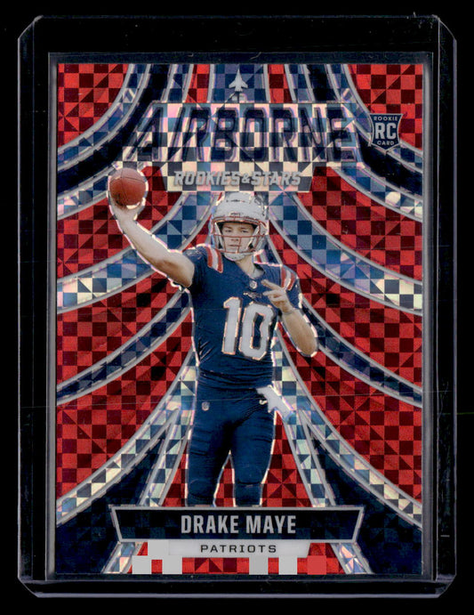 2024 Panini Rookies & Stars #A-DME Drake Maye Airborne Red Plaid