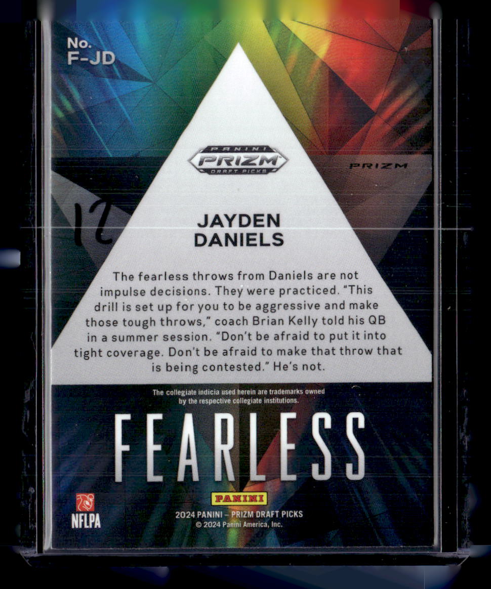 2024 Panini Prizm Draft Picks #F-JD Jayden Daniels Fearless Red Ice