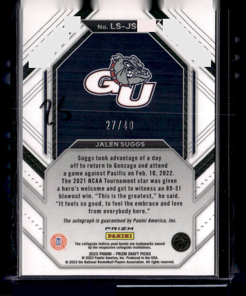 2023 Prizm Draft Picks #LS-JSG Jalen Suggs Legacy Signatures Choice Red #/40