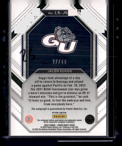 2023 Prizm Draft Picks #LS-JSG Jalen Suggs Legacy Signatures Choice Red #/40