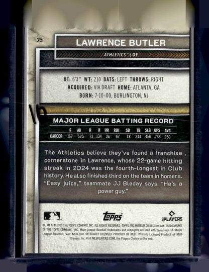 2025 Topps Museum Collection #25 Lawrence Butler Pink Sapphire #/199