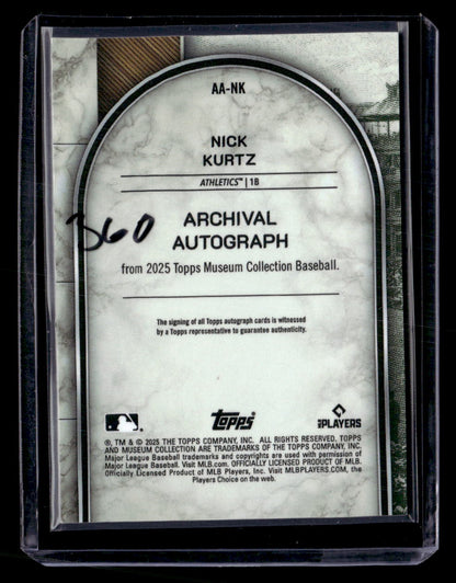 2025 Topps Museum Collection #AA-NK Nick Kurtz Archival Autographs