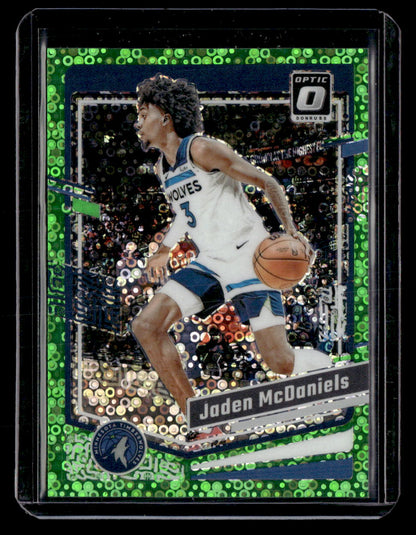 2023-24 Donruss Optic #118 Jaden McDaniels Fast Break Neon Green #/5
