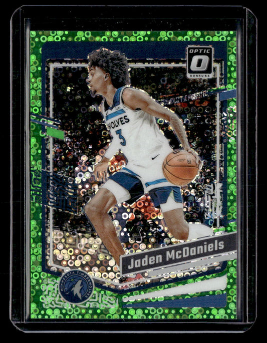 2023-24 Donruss Optic #118 Jaden McDaniels Fast Break Neon Green #/5