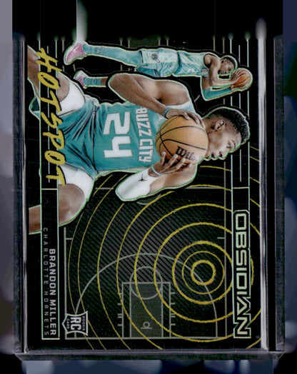 2023-24 Panini Obsidian #13 Brandon Miller Hotspot Electric Etch Green #/25