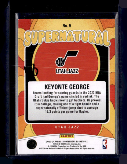 2023-24 Panini Contenders #5 Keyonte George Supernatural Playoff Ticket #/99
