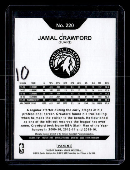 2018-19 Hoops #220 Jamal Crawford Orange #/25