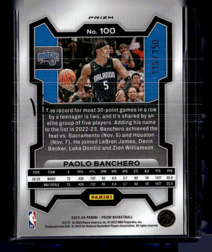 2023-24 Panini Prizm #100 Paolo Banchero Prizms Premium Factory Set #/150