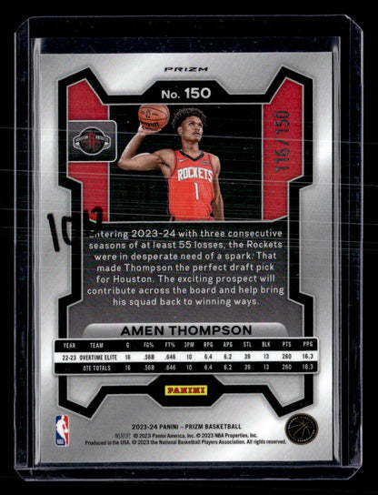 2023-24 Panini Prizm #150 Amen Thompson Prizms Premium Factory Set #/150