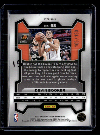 2023-24 Panini Prizm #58 Devin Booker Prizms Premium Factory Set #/150