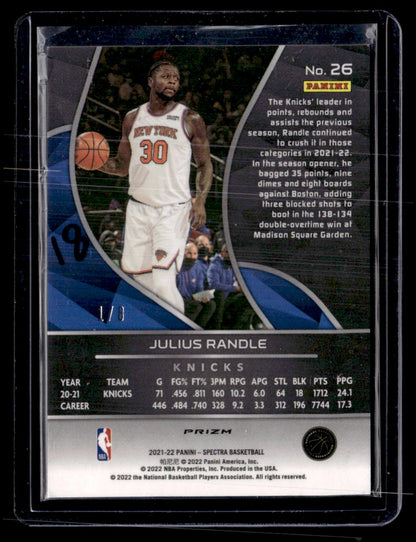 2021-22 Panini Spectra #26 Julius Randle Asia Lucky Envelopes #/8