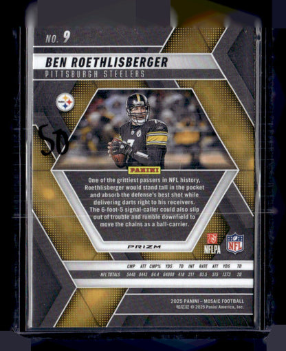2025 Panini Mosaic #9 Ben Roethlisberger Mosaic Genesis