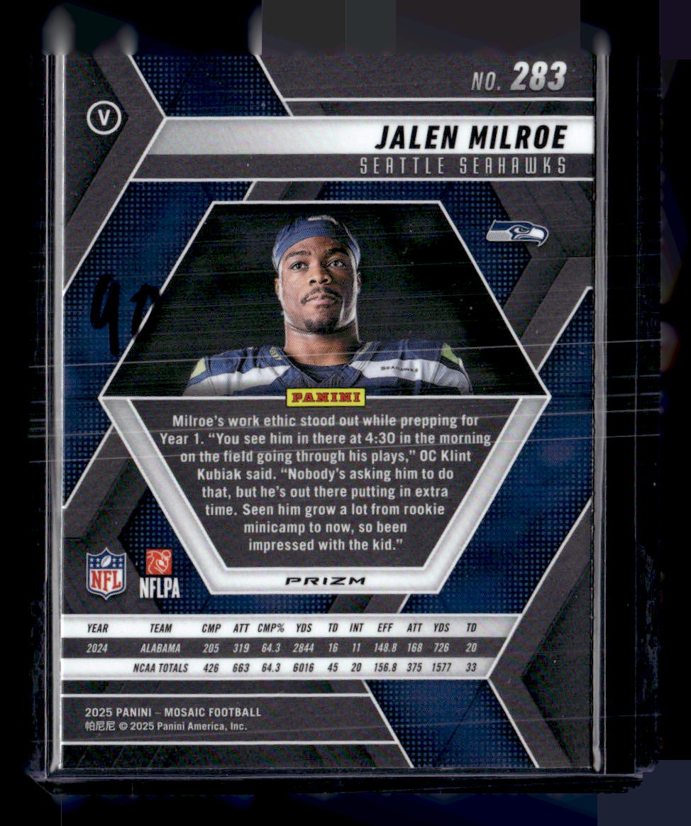 2025 Panini Mosaic #283 Jalen Milroe Honeycomb