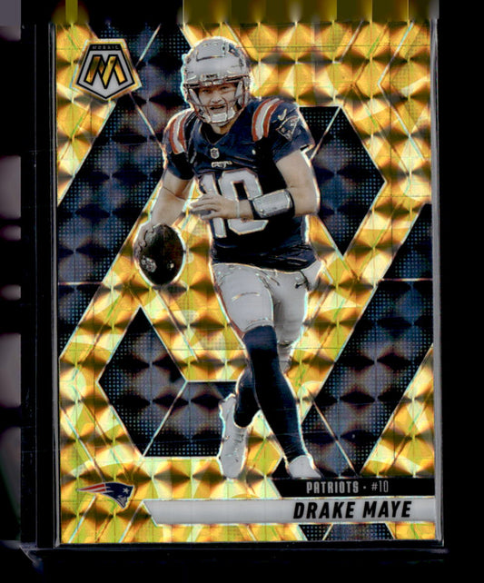 2025 Panini Mosaic #28 Drake Maye Mosaic Reactive Yellow