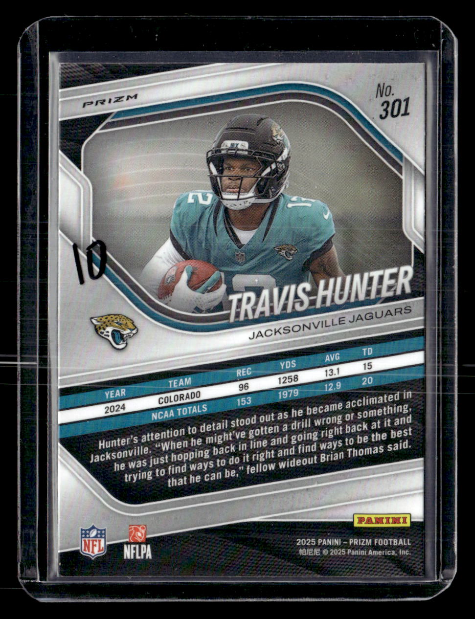 2025 Panini Prizm #301 Travis Hunter White Disco