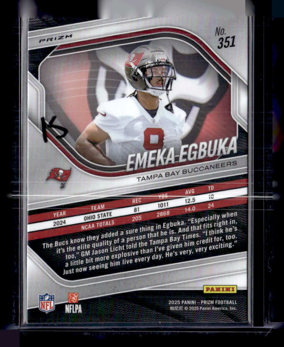 2025 Panini Prizm #351 Emeka Egbuka White Disco
