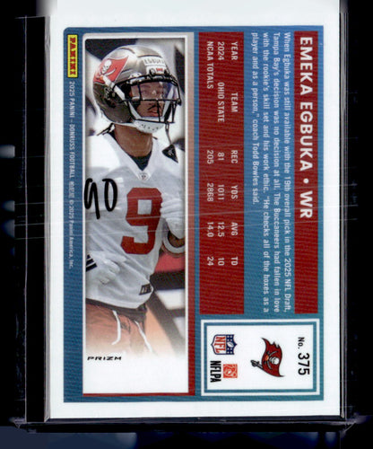 2025 Donruss #375 Emeka Egbuka Optic Rated Rookies Preview Football Emoji