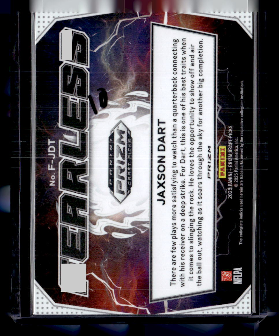 2025 Panini Prizm Draft Picks #F-JDT Jaxson Dart Fearless Red Ice