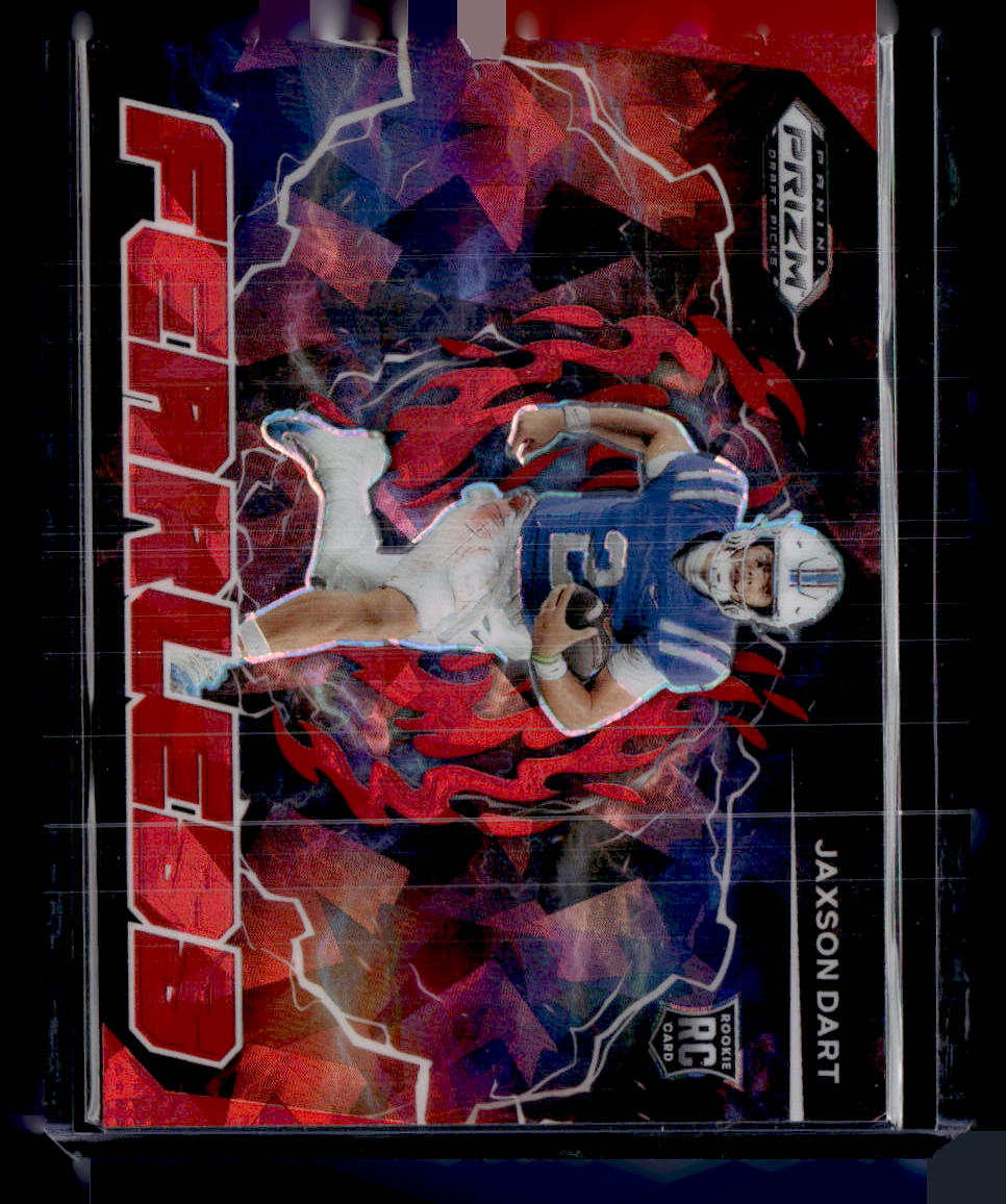 2025 Panini Prizm Draft Picks #F-JDT Jaxson Dart Fearless Red Ice