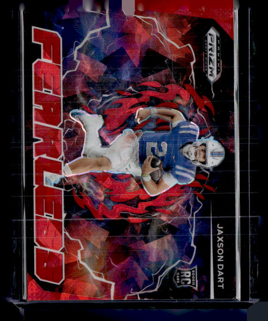 2025 Panini Prizm Draft Picks #F-JDT Jaxson Dart Fearless Red Ice