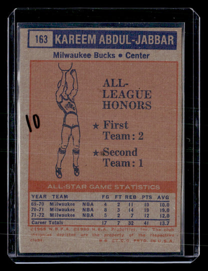 1972-73 Topps #163 Kareem Abdul-Jabbar