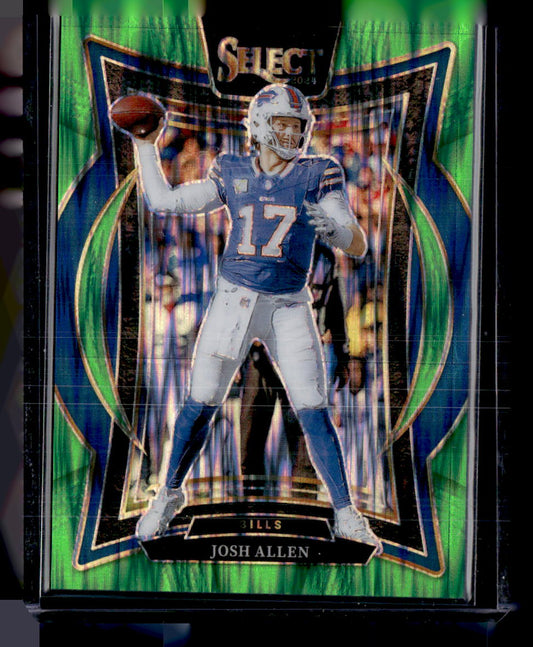 2024 Panini Select #34 Josh Allen Neon Green Prizm Shock #/599
