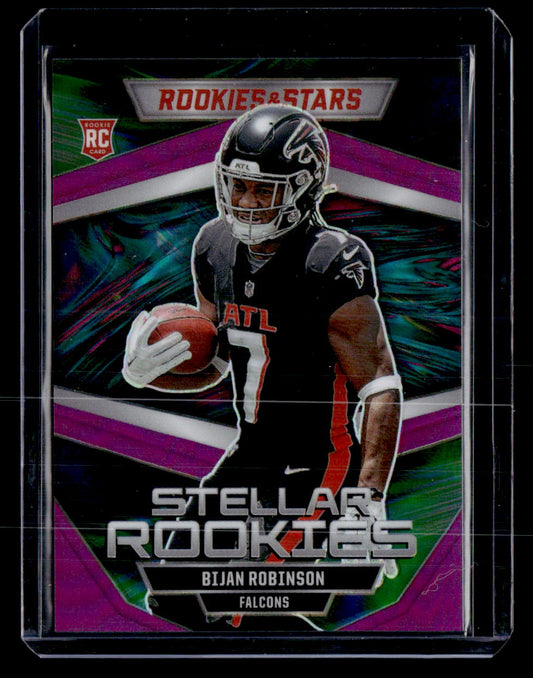 2023 Panini Rookies & Stars #SR-1 Bijan Robinson Stellar Rookies Purple #/35