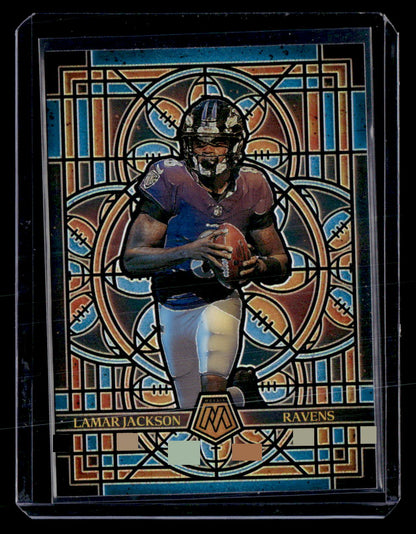 2025 Panini Mosaic #1 Lamar Jackson Stained Glass