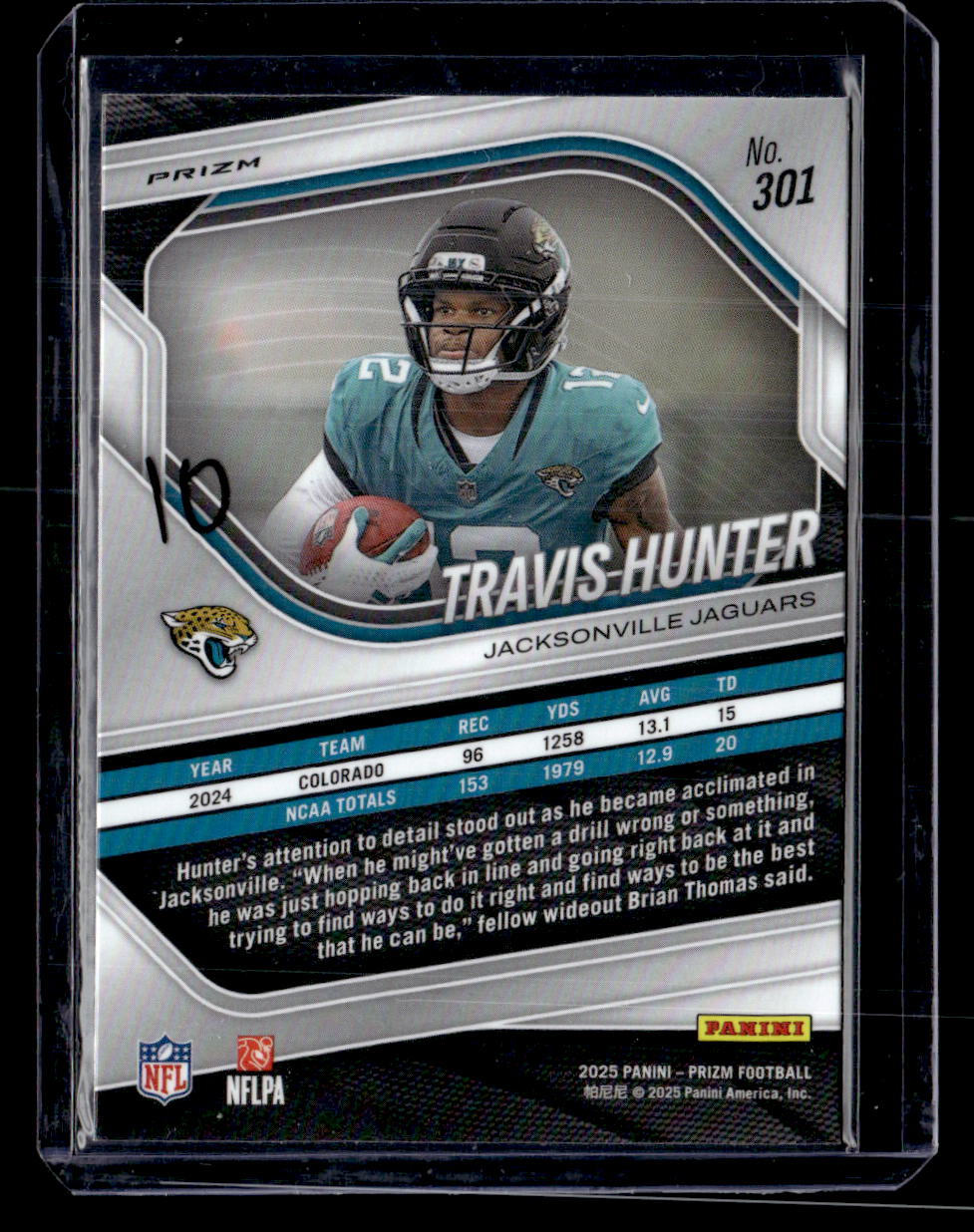 2025 Panini Prizm #301 Travis Hunter White Disco