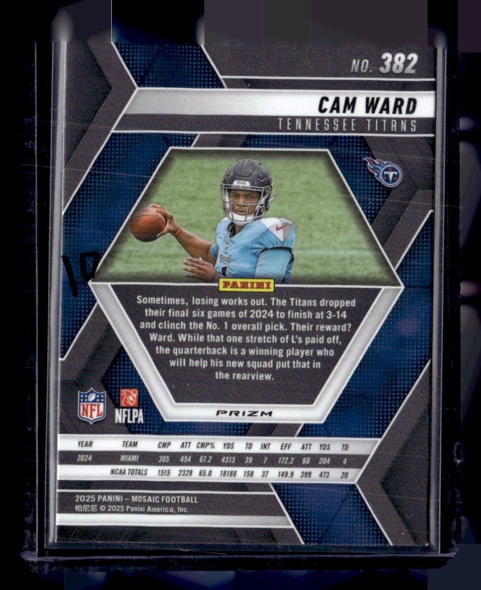 2025 Panini Mosaic #382 Cam Ward Mosaic Reactive Blue