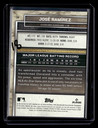 2025 Topps Museum Collection #34 José Ramírez Ruby #/75